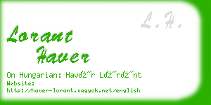 lorant haver business card